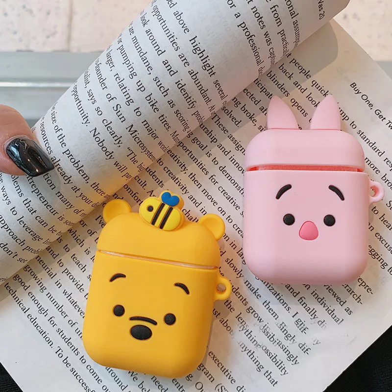 

Funny Cartoon Bear For Apple Airpods Case Protective Cover Bluetooth Earphone Case Fashion Cute Silicone Cases Headset Bag Capa