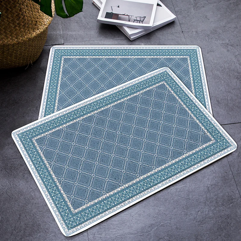 

European retro style Entrance hall carpet PVC wire loop mat INS geometry Door mat Living room floor mat bathroom non-slip rug