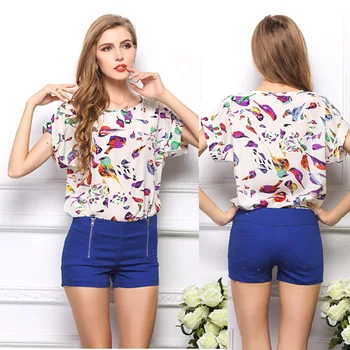 

New Spring Summer Casual Women Chiffon Blouses Shirt Size High Street Fashion Tops Camisas Roupas Blusas Femininas