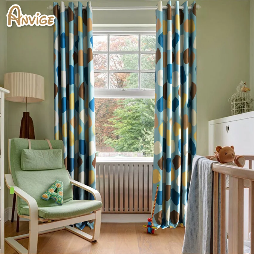 Eco friendly 2 Colors Blackout Curtains Child Cartoon Curtain Window