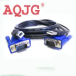 Новый KVM переключатель 15 Булавки VGA мужчинами USB A/B кабель KVM Кабели 1.3 м для swtich USB 2.0 aqjg