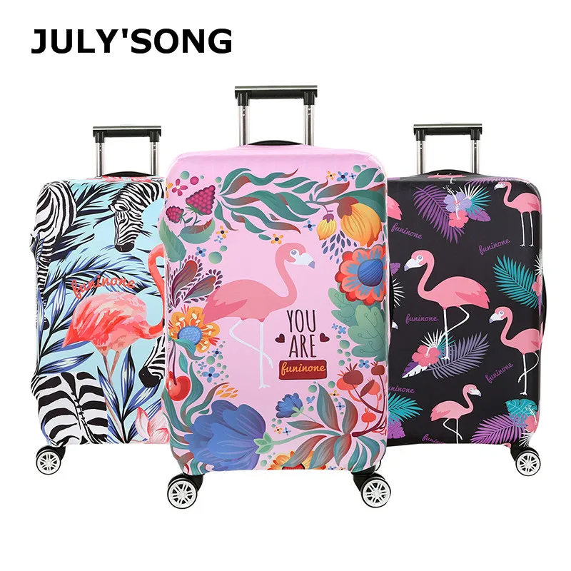 

JULY'S SONG Flamingo Case Cover Travel Luggage Protective Cover Dust Luggage Case for 18-32inch Suitcase Box Travel Accessories