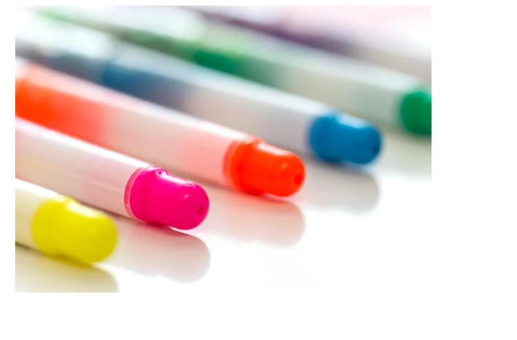 6 цветов на выбор, маркер, флуоресцентная ручка, неоновый маркер, косой Носок, ручки, канцелярские принадлежности, школьные офисные принадлежности