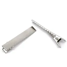 50 Серебряный тон Крокодил Зажимы зубец заколки для волос 46x8 мм