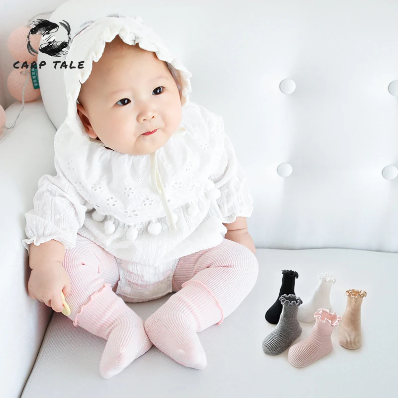 

1pcs Solid Color Non-slip Socks 2018 New Cute Cartoon Cotton Baby Kids Girls Toddler Knee High Socks Tight Leg 0-5Y