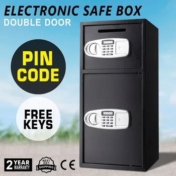 

Safe Double Door Digital Depository Drop Safe with Drop Slot Safe Cash Drop Box for Home and Office Security