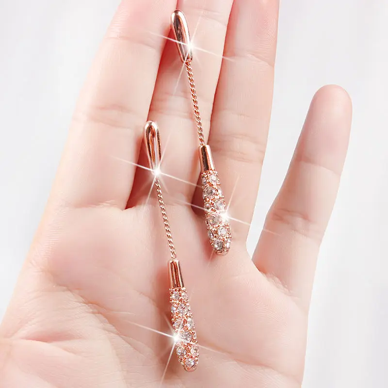 

Mieehoo 100 Korean style long style female drop earring fashionable joker tassel earrings accessories anti-allergic ear studs