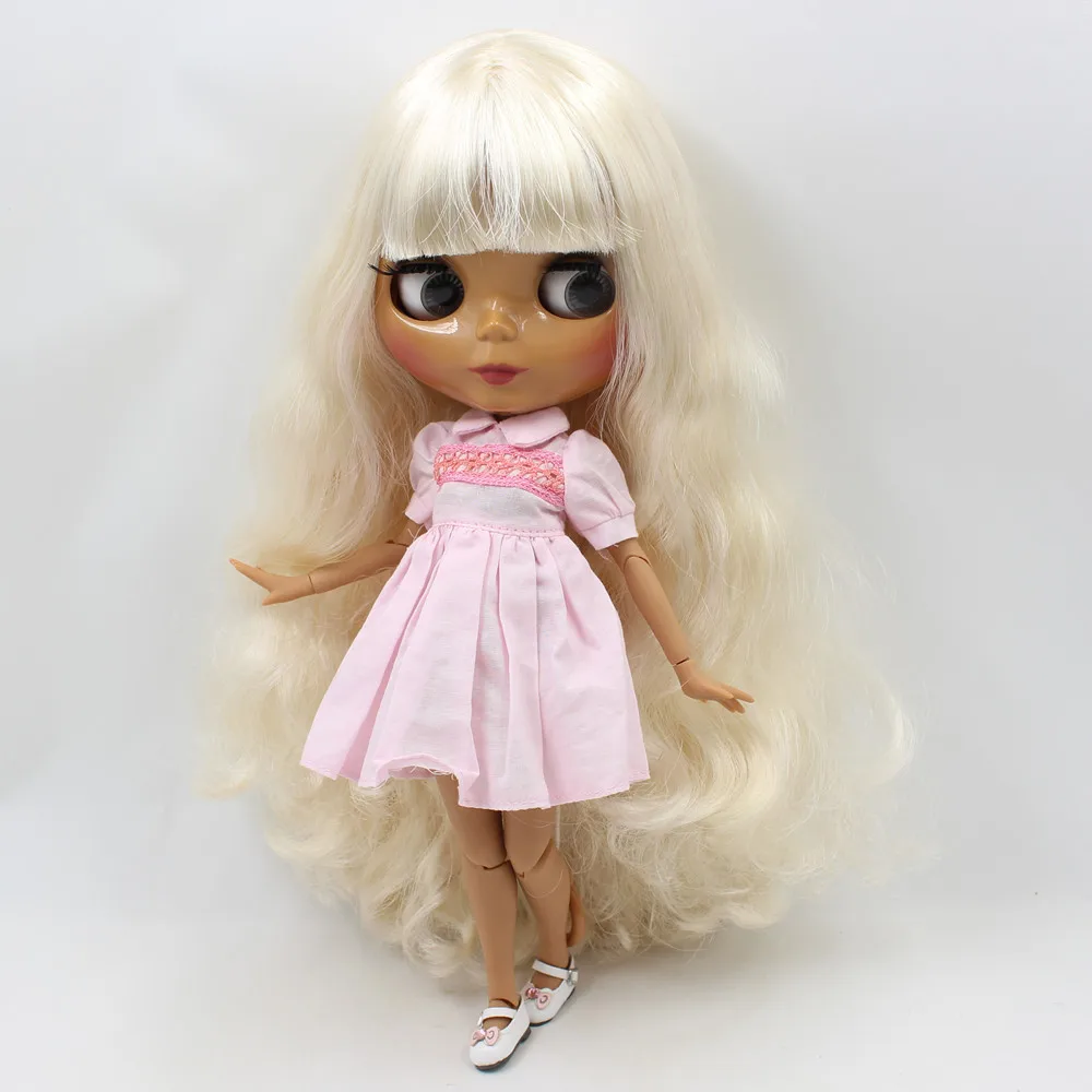 Кукла Blyth 1/6 от ICY DBS кукла со светлыми кудрявыми волосами с челкой и темной кожей