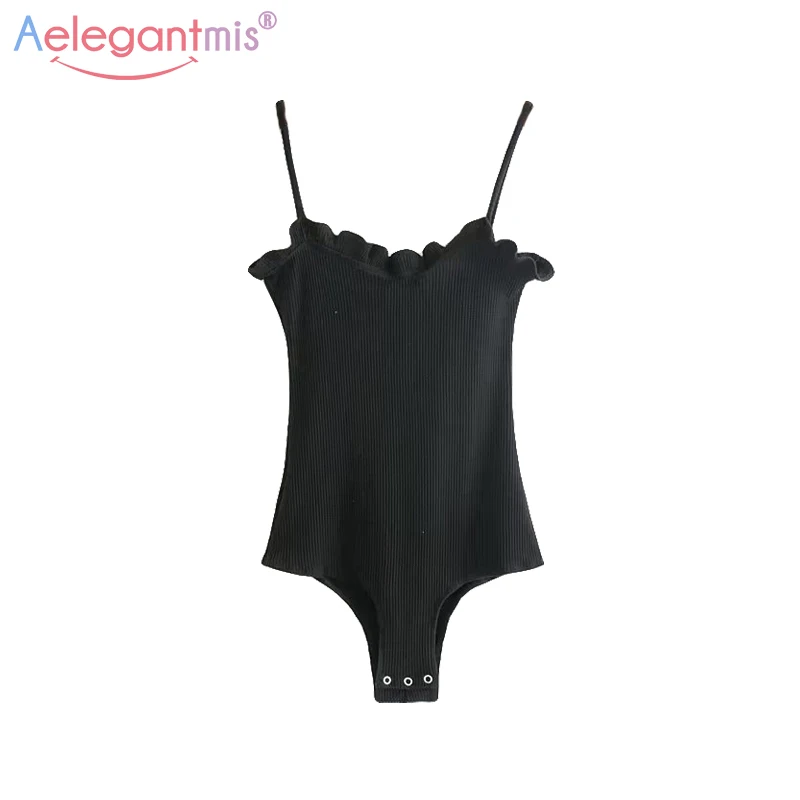 

Aelegantmis new sexy backless bodysuit women pleated spaghetti strap tops female sweet camisole bodysuits pink jumpsuits