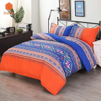 

2/3 Pcs Bohemia Soft bedding sets With Pillowcase Striped Printed Polyester Duvet Cover Set Full Queen King SizeSj235