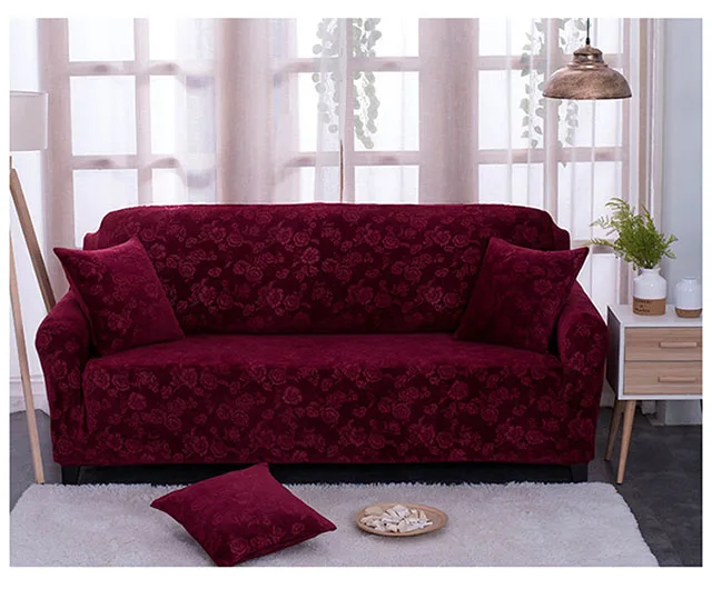 Velvet Fabric Thick Sofa Cover Stretch Seater Couch Cover Loveseat Sofa