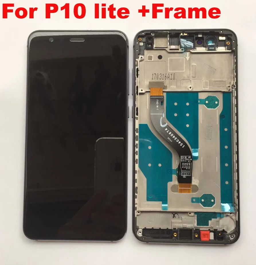 

For Huawei P10 Lite P10Lite WAS-LX2J WAS-LX2 WAS-LX1A WAS-L03T WAS-LX3 LCD Display Touch Screen Digitizer Assembly with frame