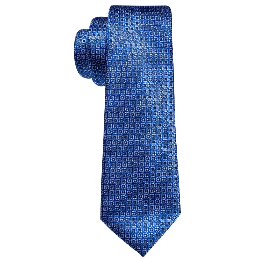 Синий геометрический цветочный узор шелк мужской галстук Барри. Ван 8,5 см тканый бизнес галстук набор Прямая поставка мужской подарок FA-5053