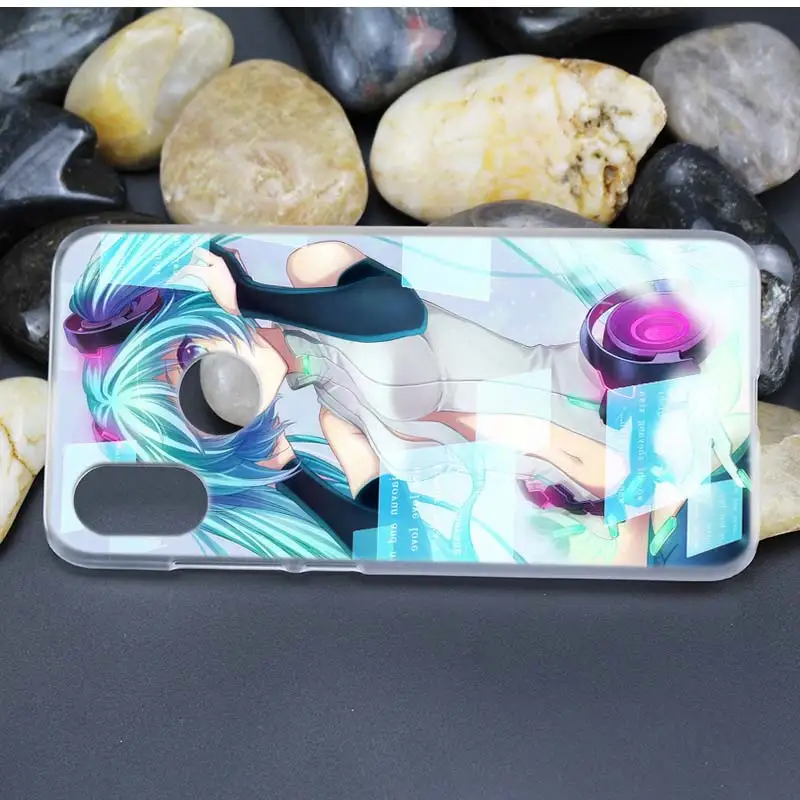 Для Xiao mi Red mi Note 7 Go 6 6A Pro S2 5 Plus 4X mi Play 8 lite A2 A1 Прозрачный жесткий пластиковый чехол аниме Hatsune mi ku