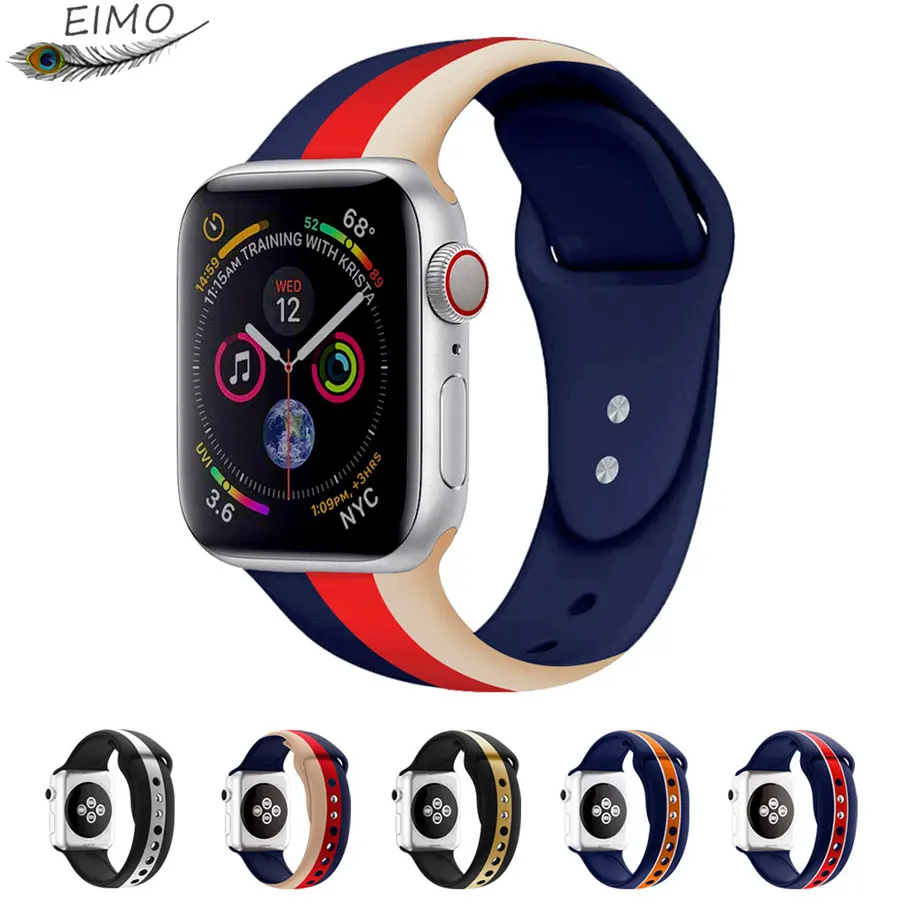 Хохлатый ремешок для apple watch, ремешок для apple watch 5, 4, 3, iwath, ремешок 44 мм, 40 мм, 42 мм, 38 мм, силиконовый браслет Correa, ремешок для часов