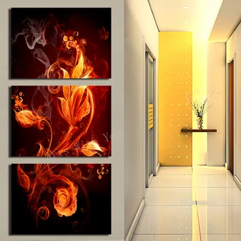 

Framed 3 Piece picture Abstract Flower Modern Home Wall Decor painting Canvas Art HD Print Painting for living room