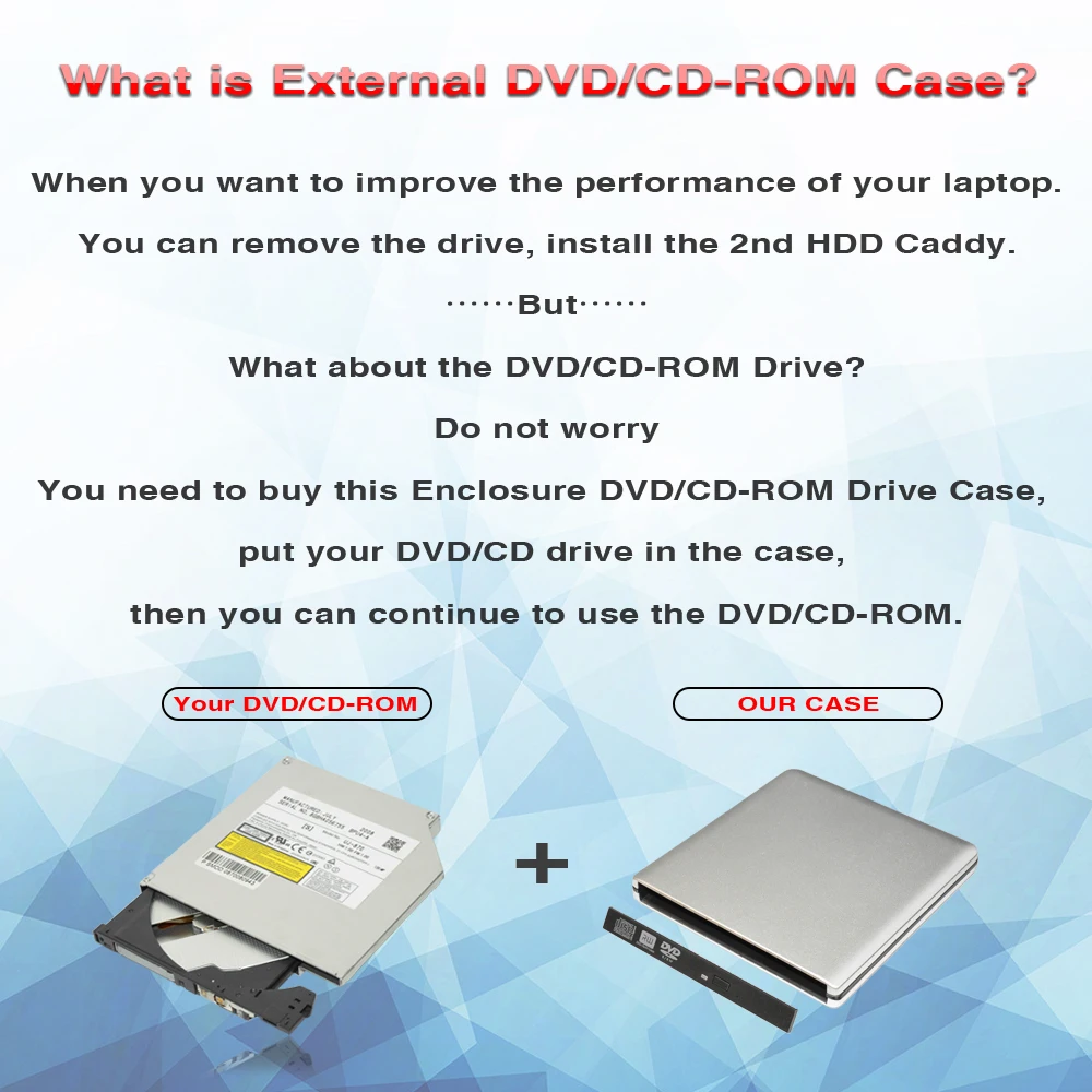 Deepfox Alumínio Externo Dvd Drives Óptica Gabinete Sata ii Case Suporte Gbps 12.7mm Usb 3.0 - Imagem 6
