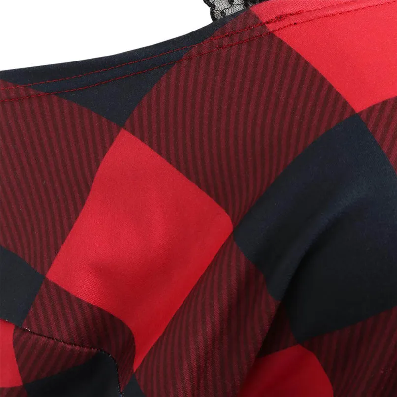 New Running Jackets Women Plus Size Casual Women's sweater Plaid Long Sleeve Cold Shoulder Lace Splice Sweatshirt #2o18#F (3)