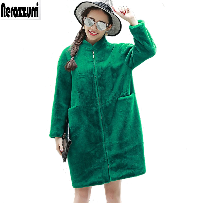 6xl Hiver Blue Manteau Green Fourrure Bat Faux Manches 2018 black Flash Noir Fausse 7xl Élégant La Taille Femmes gray green Vison Plus Nerazzurri Veste Ourwear Lâche De Zipper grass UBqOCYwY