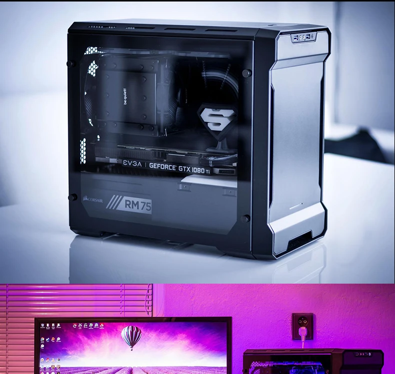 PHANTEKS 215PTG Mini-ITX RGB computer case(ITX motherboard / 280 water cooled / long graphics / with silent 140mm fan