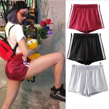 

TCJULY Fashion Side Stripes Patchwork Summer Shorts Loose Casual Sports Short Pants Breathable Quick Dry Stretchy Women's Shorts