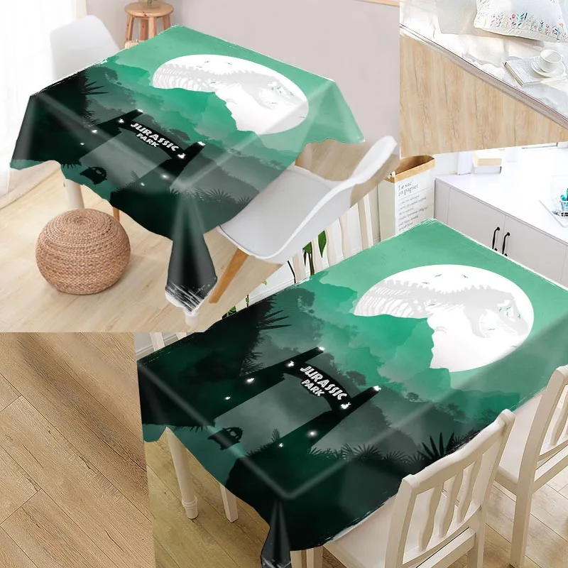 Jurassic Park Custom Table Cloth Oxford Print Rectangular Waterproof Oilproof Table Cover Square Wedding Tablecloth P