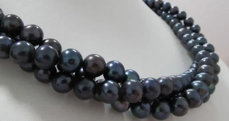 

free shipping Hot 50 INCH 9-10MM AAA TAHITIAN BLACK PEARL NECKLACE CLASP a()