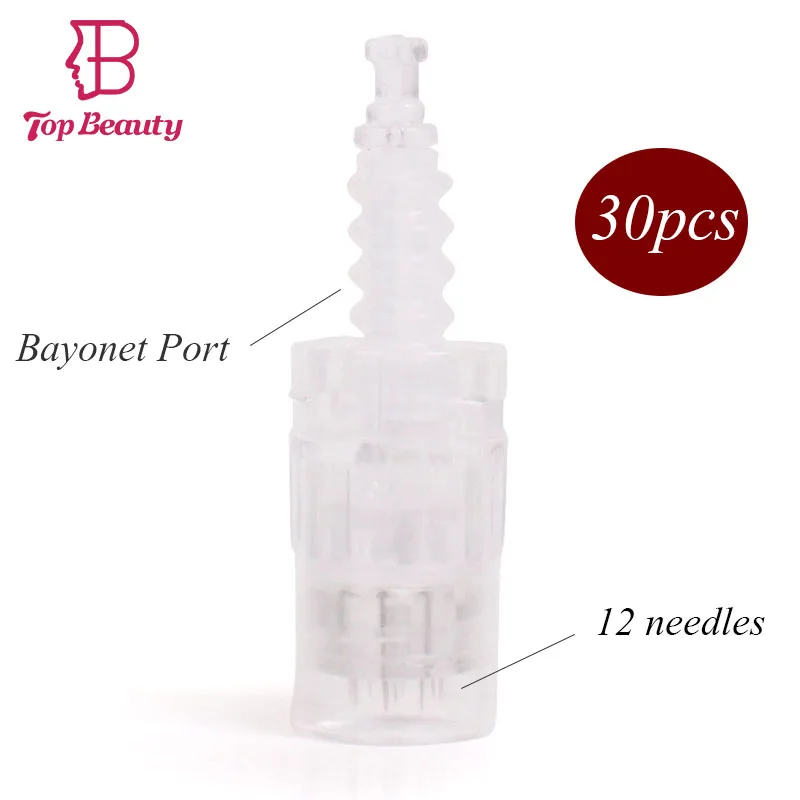 

TOP BEAUTY 30pcs 12Pin Needle Cartridge for Electric Auto Microneedle Derma Pen Needle Tip Free shipping