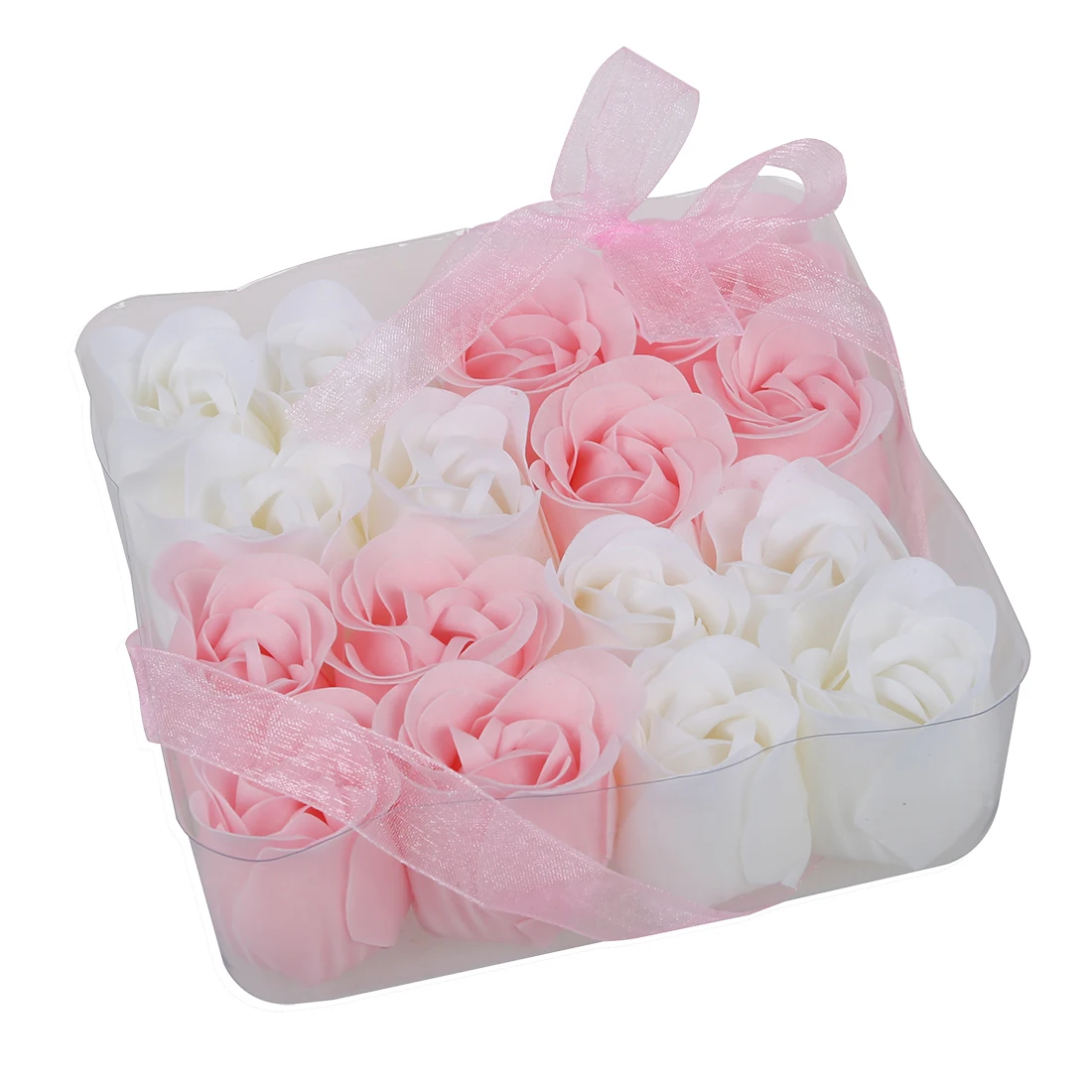 

New 16 Pcs Pink White Bathing Scented Rose Soap Petals