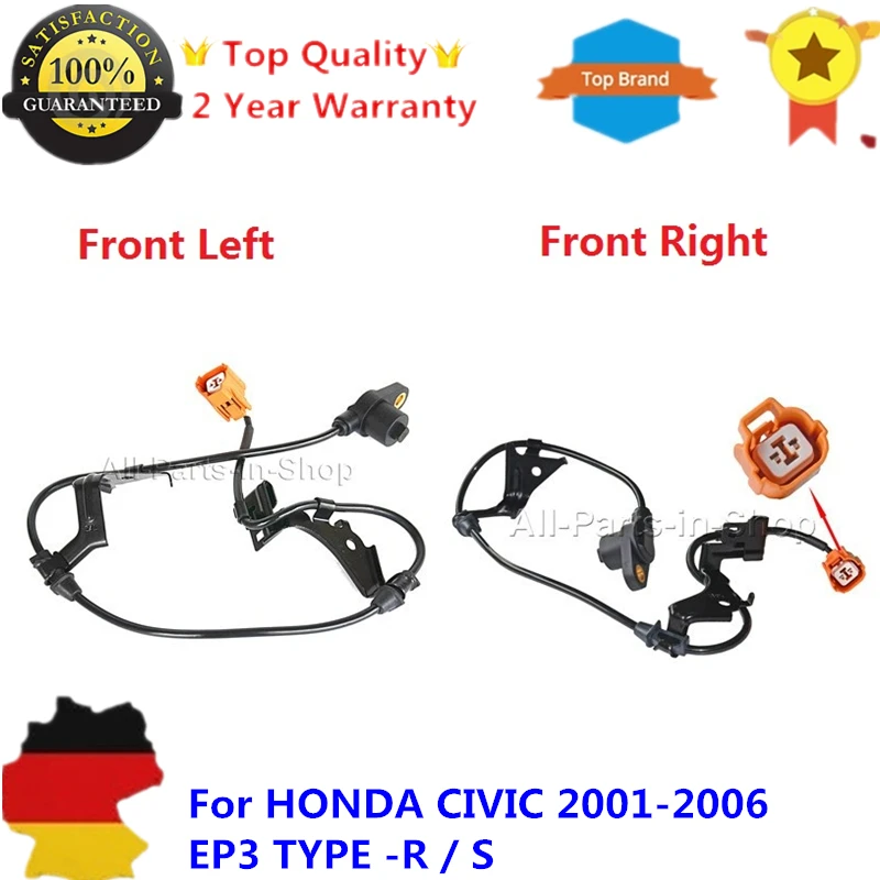 AP03 1 Pair ABS SENSOR FRONT RIGHT & LEFT For HONDA CIVIC 2001 2002