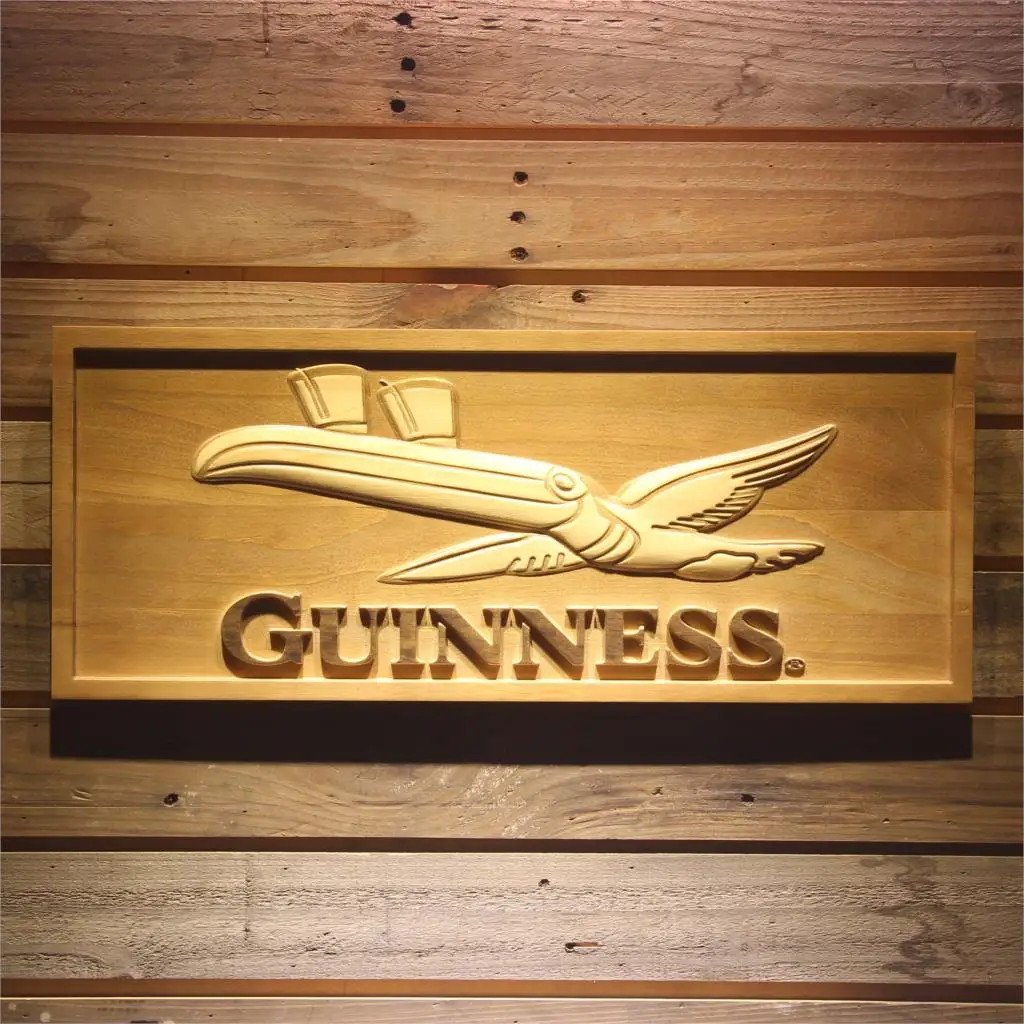 Guinness Toucan пиво 3D деревянный знак