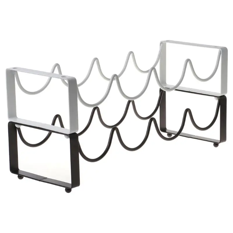 

4 Bottles Metal Stackable Red Wine Holder Storage Rack Space Saver Display Stand Kitchen Bar Tools