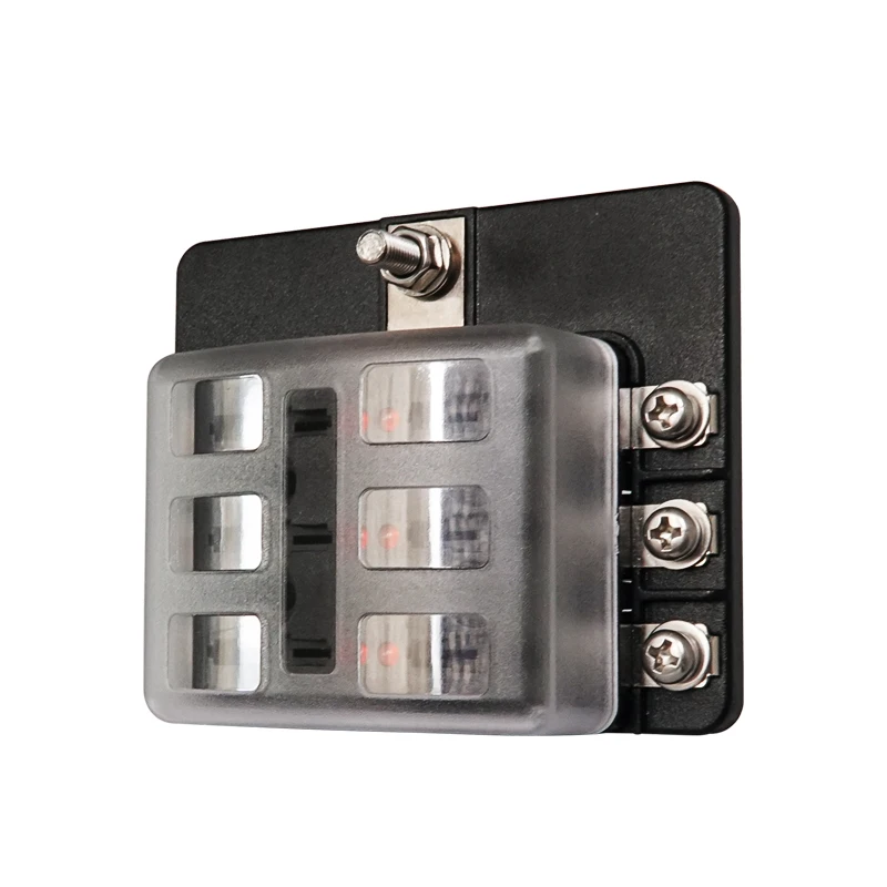 

6/8/10/12-bit Blade Fuse Box Holder Fuse Blocks Red LED Indicator for yacht RV Car Boat Genuine Marine
