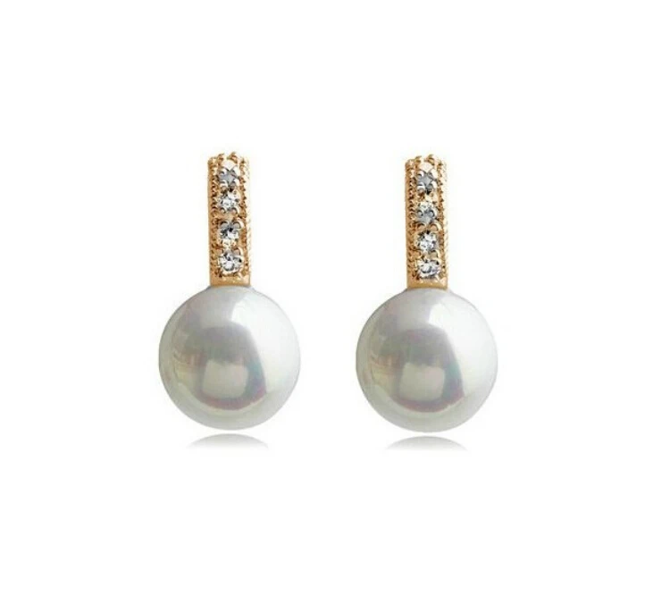 Серьги пусеты OMH 5 пар белые и золотые 18 карат пар|pearl stud earrings|fashion earringsstud earrings |