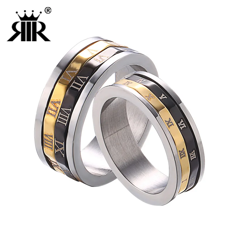 1 Pcs Personality Creative Stainless Steel Jewelry Titanium Popular Retro Plating Male Models Lovers Ring Boys Mens Womans Rings
