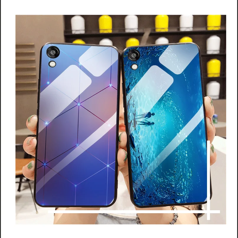 Чехол из закаленного стекла для Huawei Honor 8S 8A 8C ударопрочный глянцевый чехол 8X
