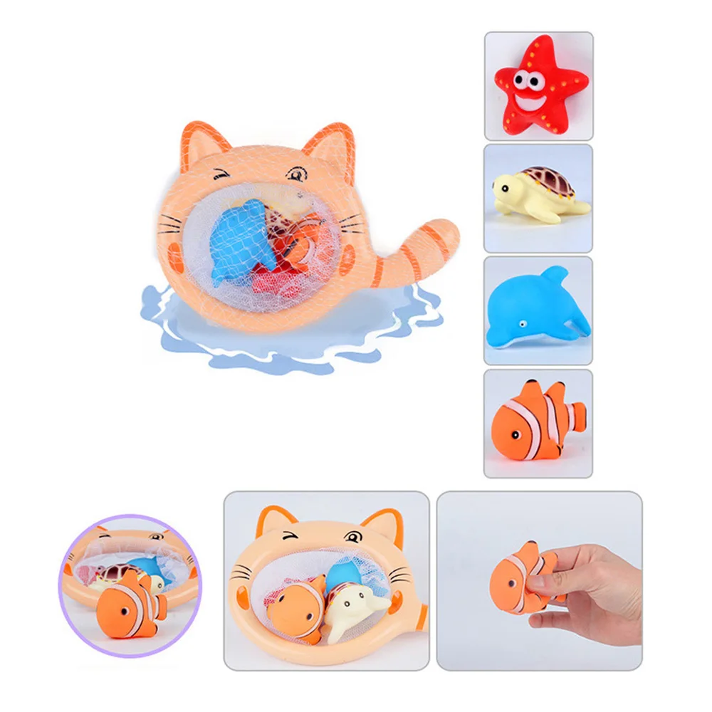 5Pcs/Set Baby fish swimming toy shark fishing water animal Evade glue