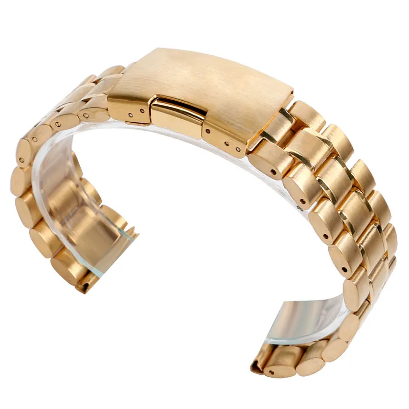 18mm 20mm 22mm Solid Link Bracelet Wrist Band Watch Strap Replacement