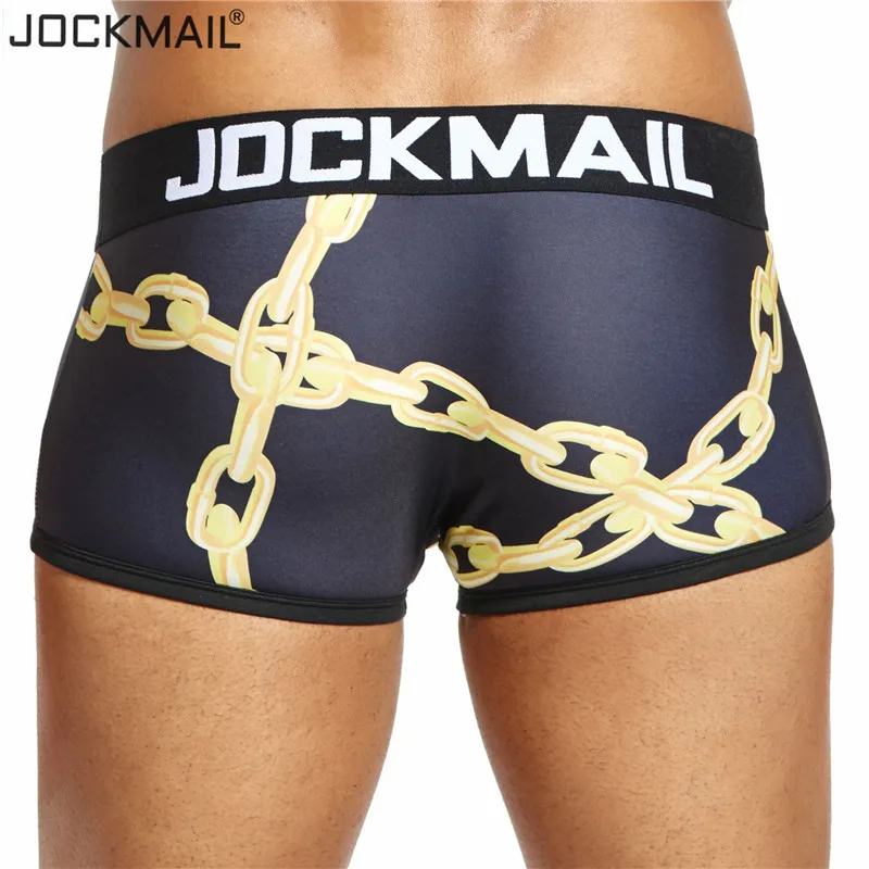 Новинка, бренд JOCKMAIL, сексуальное мужское нижнее белье, боксеры, шорты, сексуальные, игривые, с принтом, мужские трусы, трусы cuecas, боксеры для геев, нижнее белье