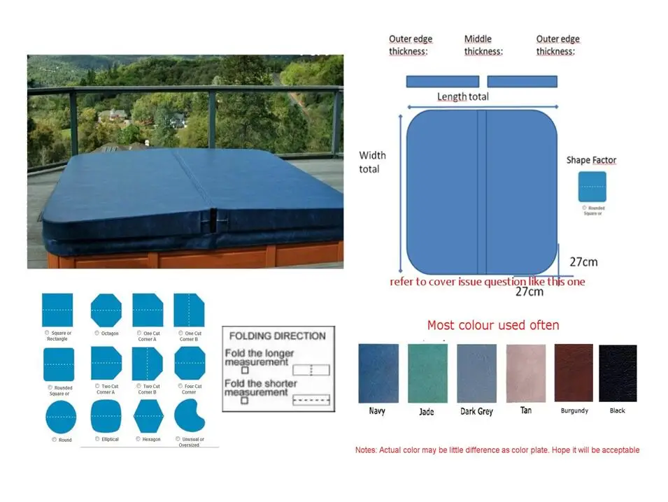 hot tub cover leather skin 2400mmx2400mm ,any size any shape can be customizedSpa Tubs