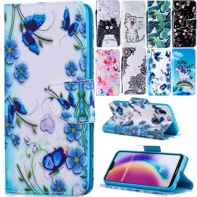 

P20 Lite Leather Case on for Fundas Huawei P20 Lite Nova3e e3 Cover sFor Coque Huawei P20 Covers Wallet Flip Stand Phone Case