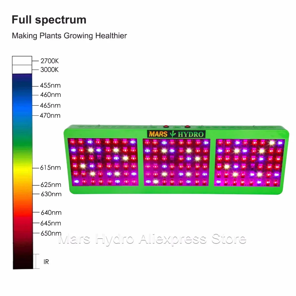 Mars Hydro отражатель 800 Вт LED Grow Light переключатель полного спектра + 120*60*180 см палатка
