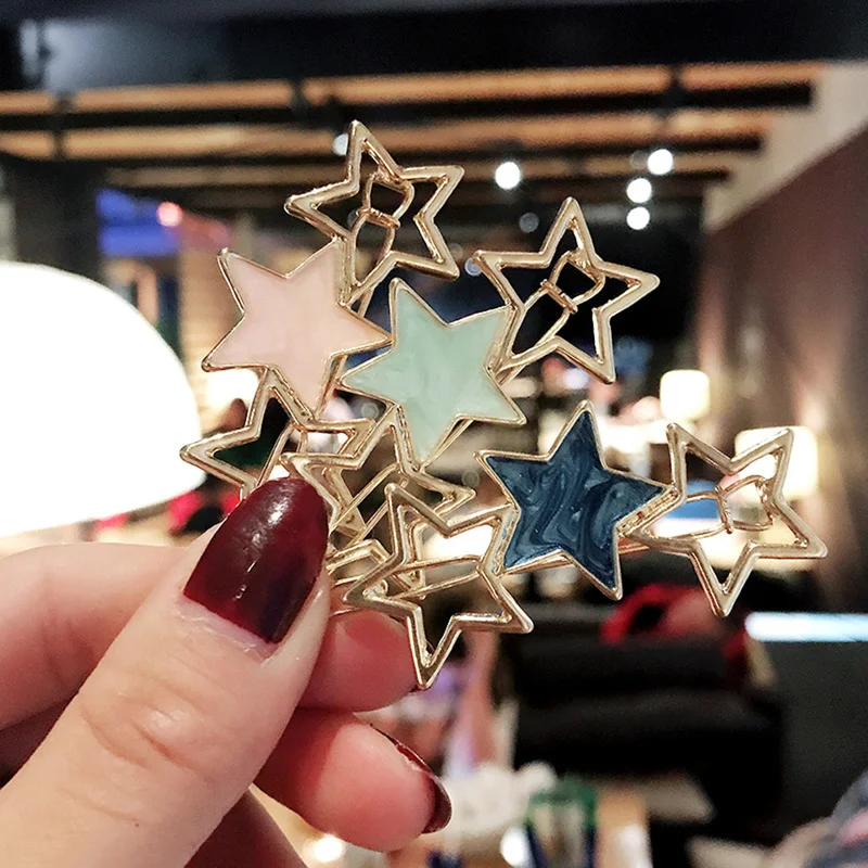 Новые женские милые ацетатные круглые волосы звезда заколка для волос из металлического сплава триммер для волос головная повязка модная шпилька для волос модные аксессуары заколки для волос