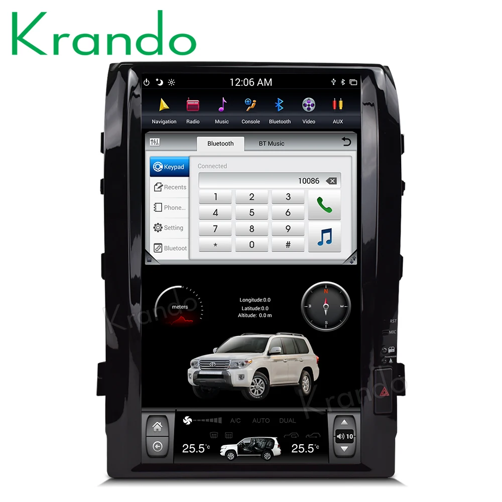 Discount Krando android car radio 8.1 16"  Vertical screen car multimedia for Toyota Land Cruiser 200 VX-R GX-R 4.6L 4.7L 5.7L 2008-2015 2