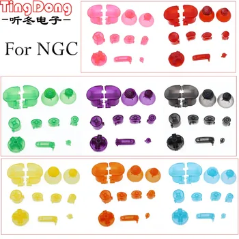 

Ting Dong crystal color For Gamecube Controller Mod Colorful Complete button set with Thumbsticks Y X A B for N GC button set
