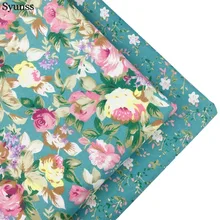 Syunss хлопковая ткань Жир кварте DIY ручной работы шитье Лоскутное детское постельное белье Текстиль одеяло Тильда тиссус синий цветочный принт