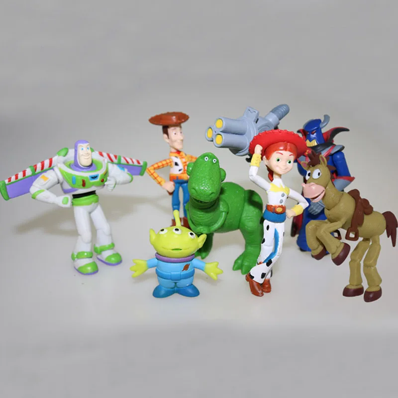 

6pcs/lot toy story 4 Figure toy Woody Buzz Lightyear Jessie Rex Mr potato head little green men Alien spider baby PVC Figure toy