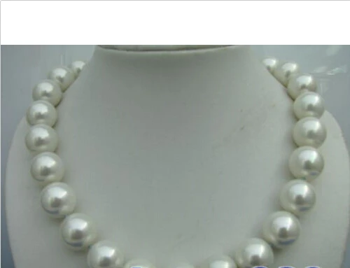 

FREE SHIPPING>>>@@ > 18"16mm round white shell pearl necklace ^^^@^Noble style Natural Fine jewe &