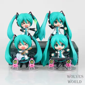 

Anime Figure 10 CM 4 PCS/SET Hatsune Miku Playing Guitar Piano PVC Action Figure Collectible Toys Dolls