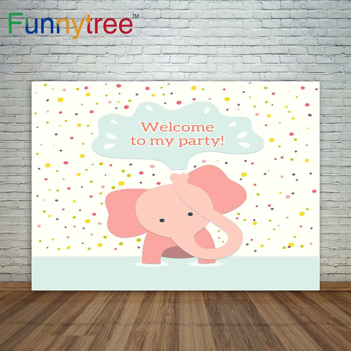 ベビーパーティーの背景ピンクかわいい象ドットパステル色の背景の装飾 Background Pink Color Backgrounddecor Background Aliexpress